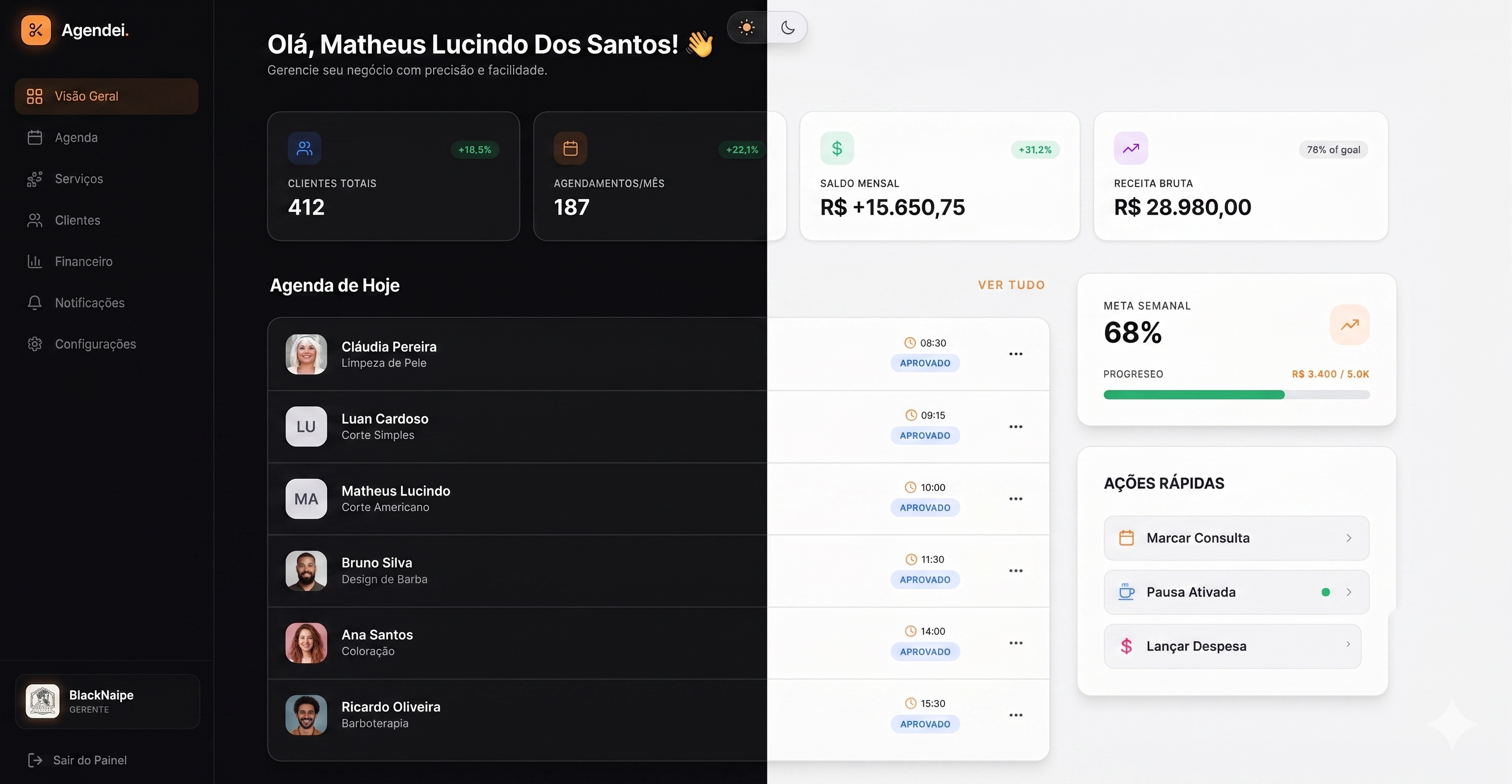 Agendei Dashboard
